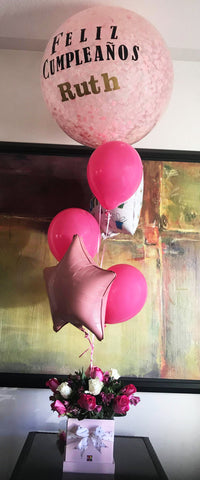 Floreth - Pinky Box, Globo Gigante y lluvia de globos